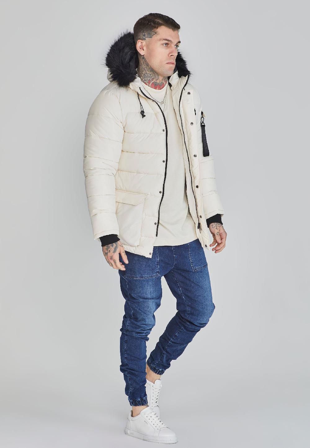 Sik Silk Ecru Parka