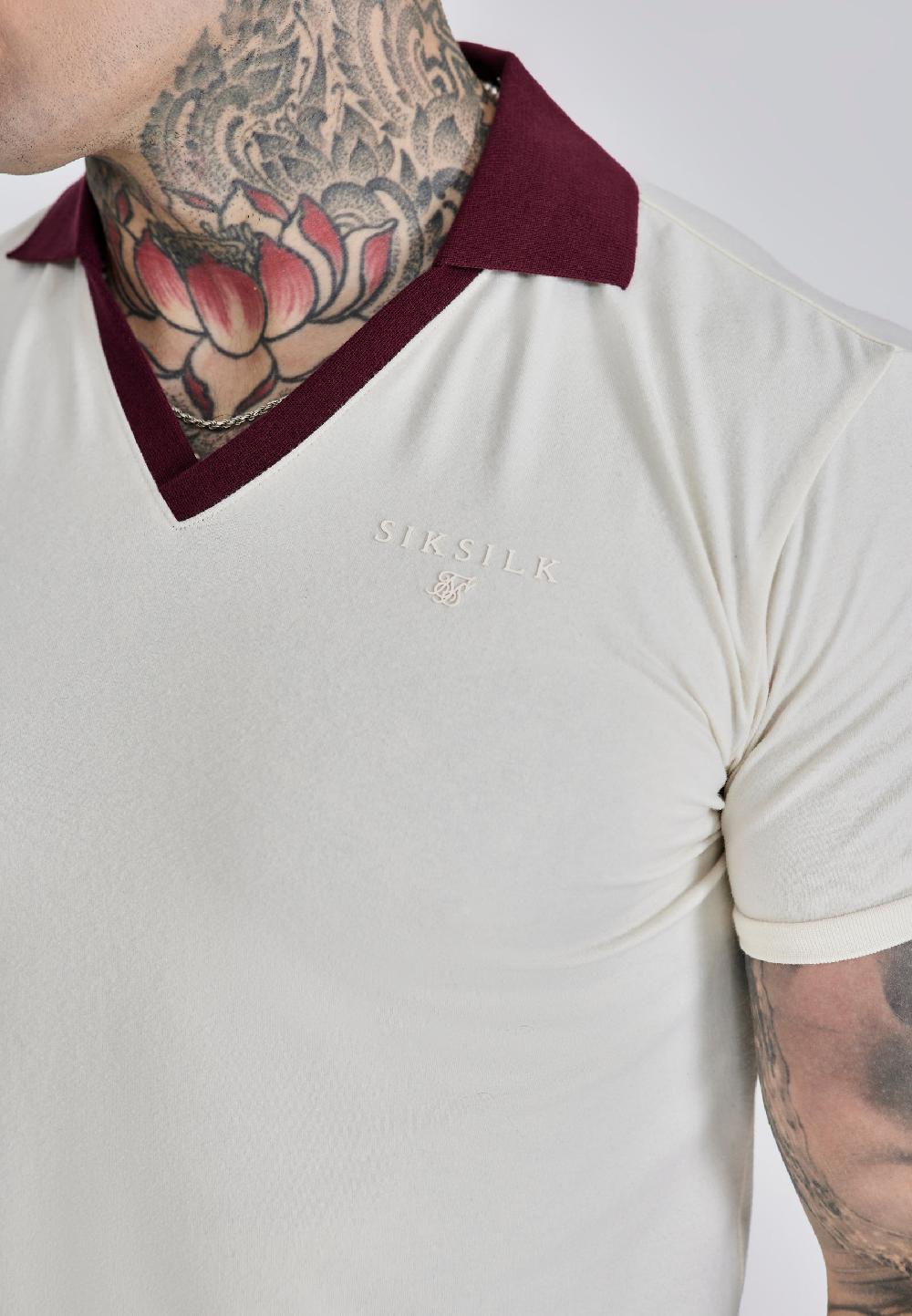 Sik Silk Ecru Polo T-Shirt