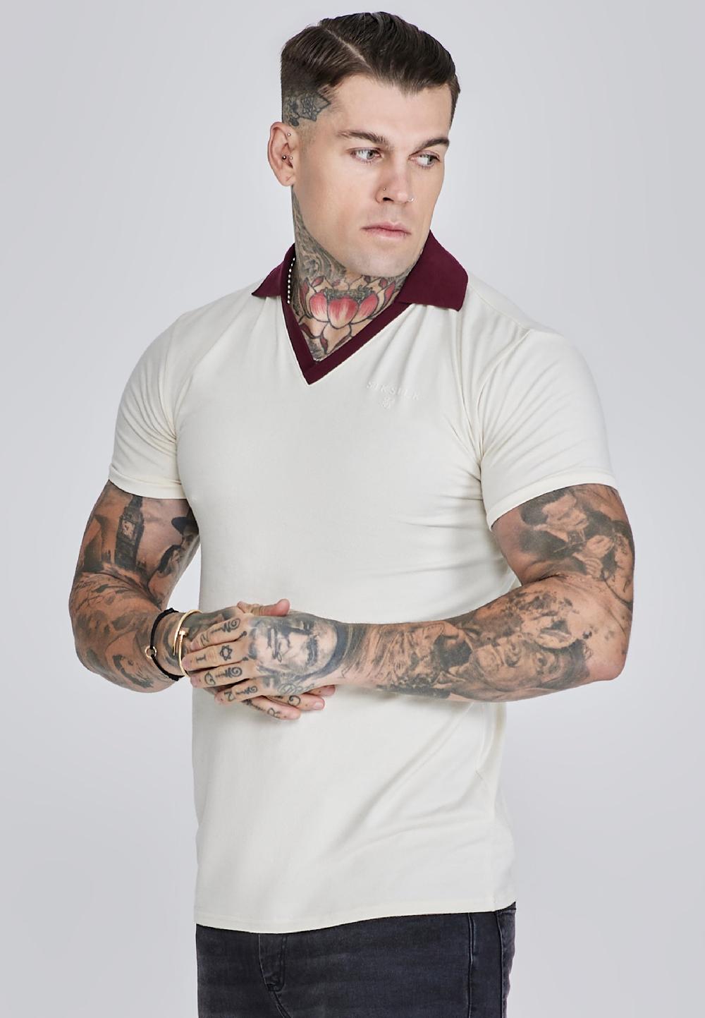 sik silk Ecru Polo T-Shirt