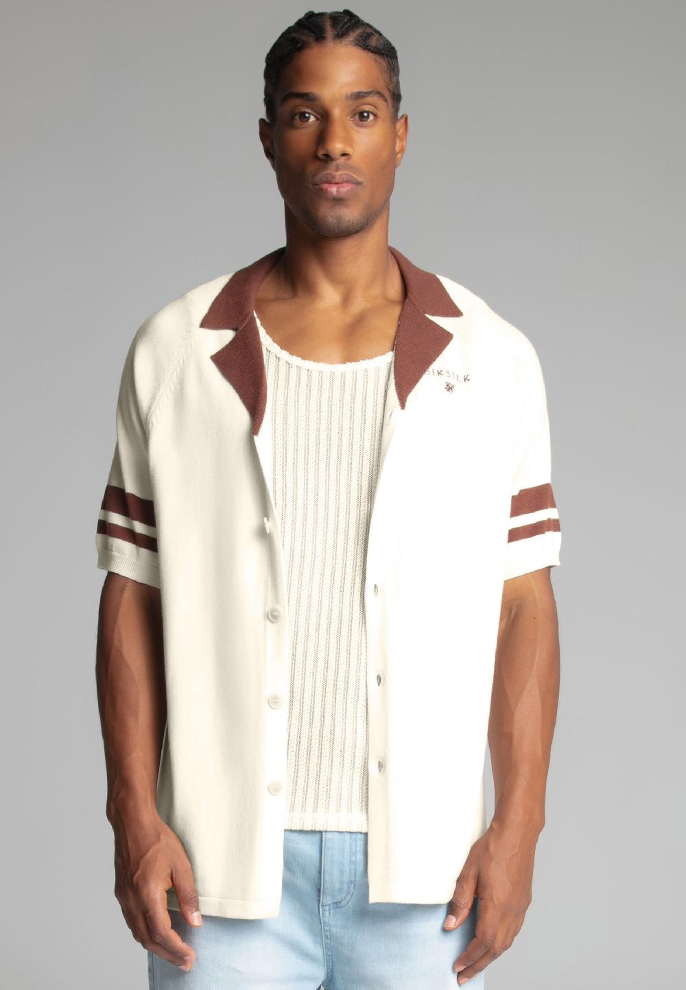 sik silk Ecru Retro Resort Shirt