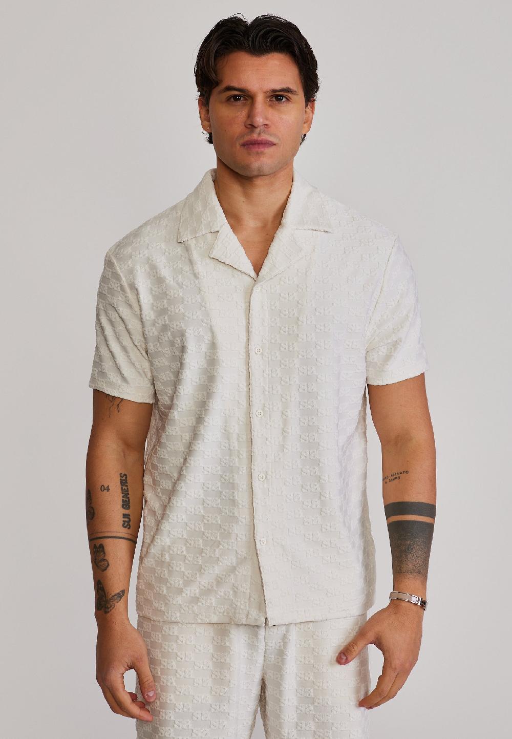 sik silk Ecru Towelling Shirt
