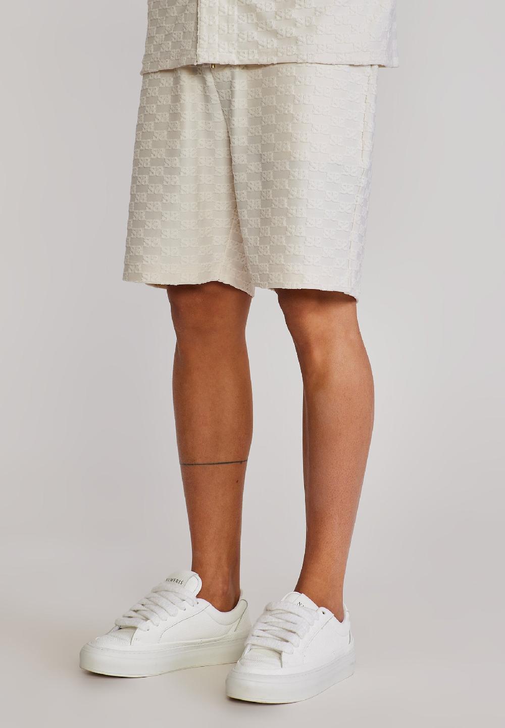 sik silk Ecru Towelling Shorts