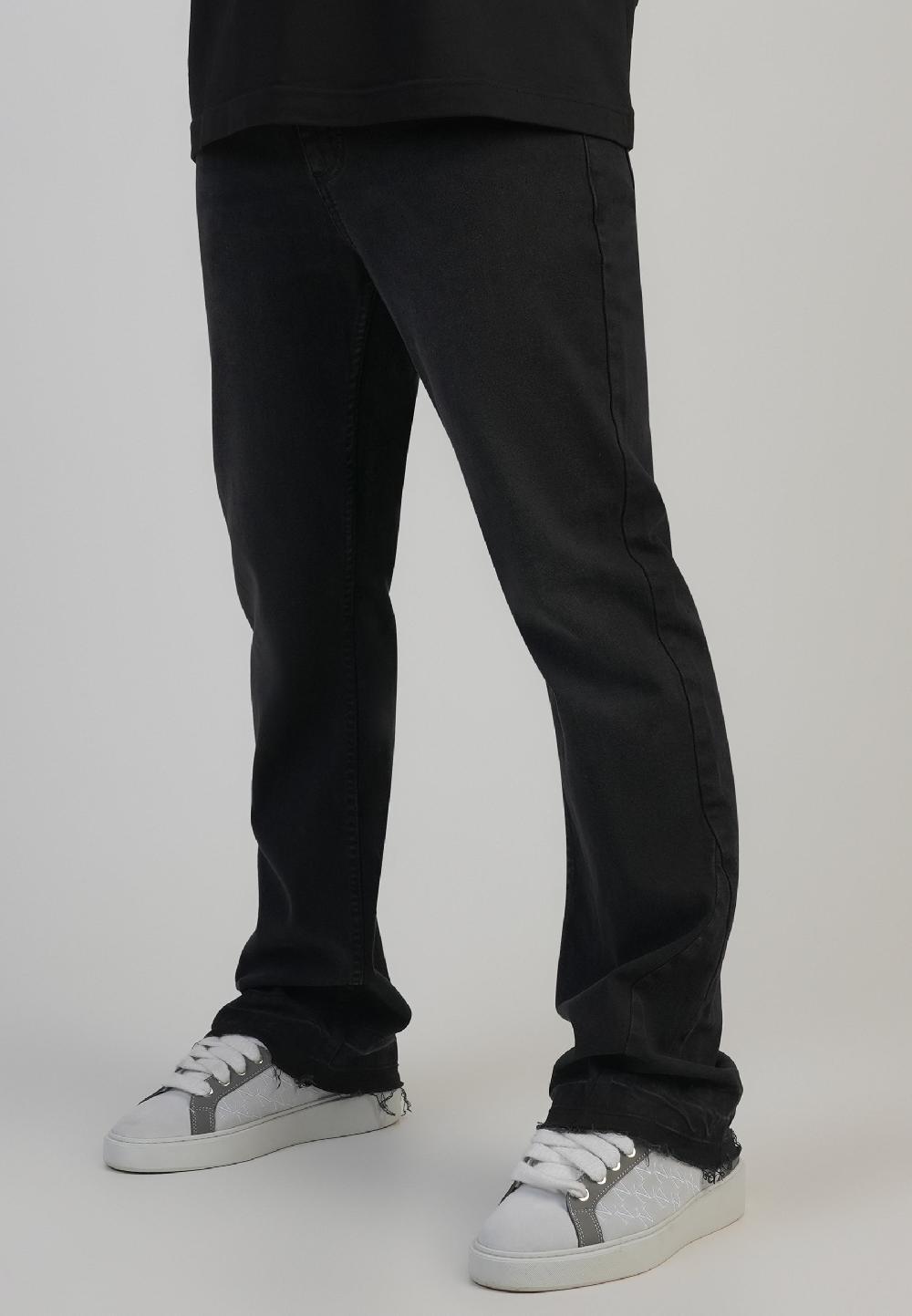 Sik Silk Flare Fit Jeans Washed Black