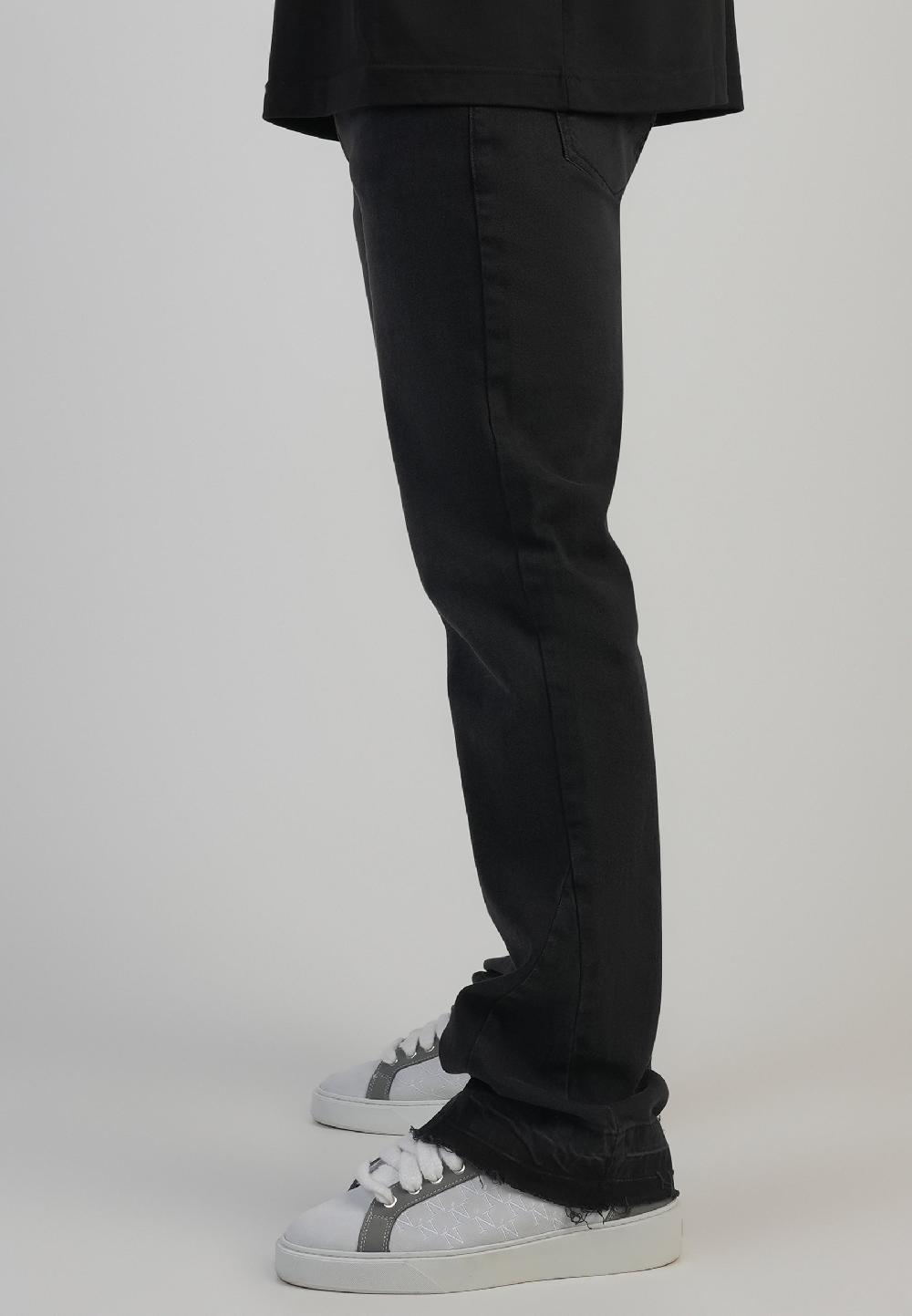 sik silk Flare Fit Jeans Washed Black
