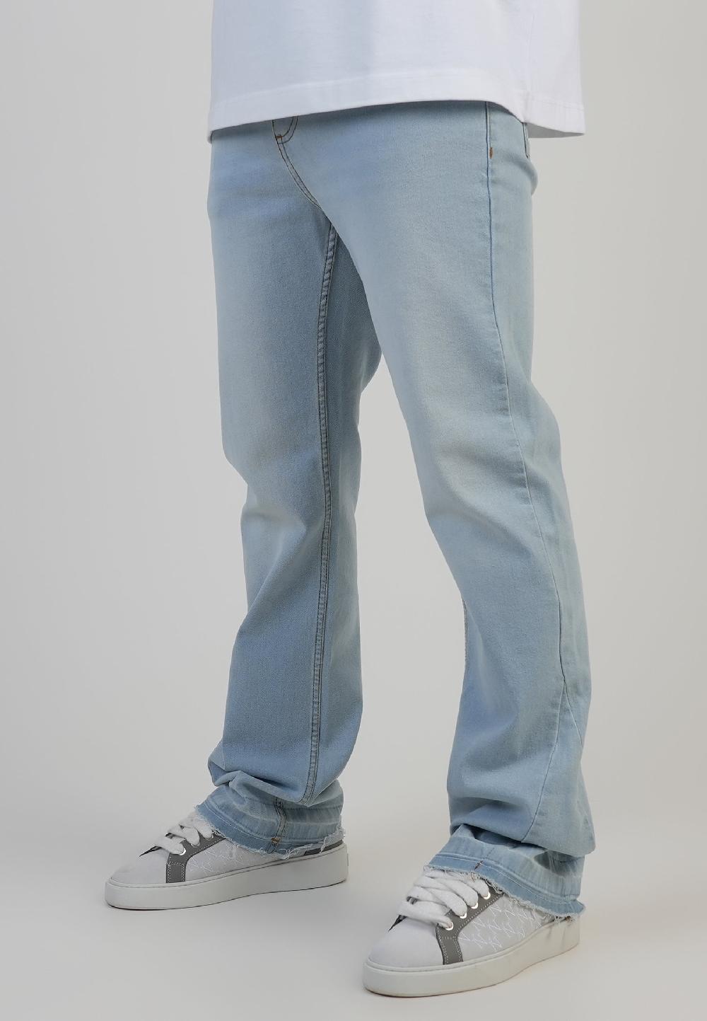 sik silk Flare Fit Jeans Washed Light Blue