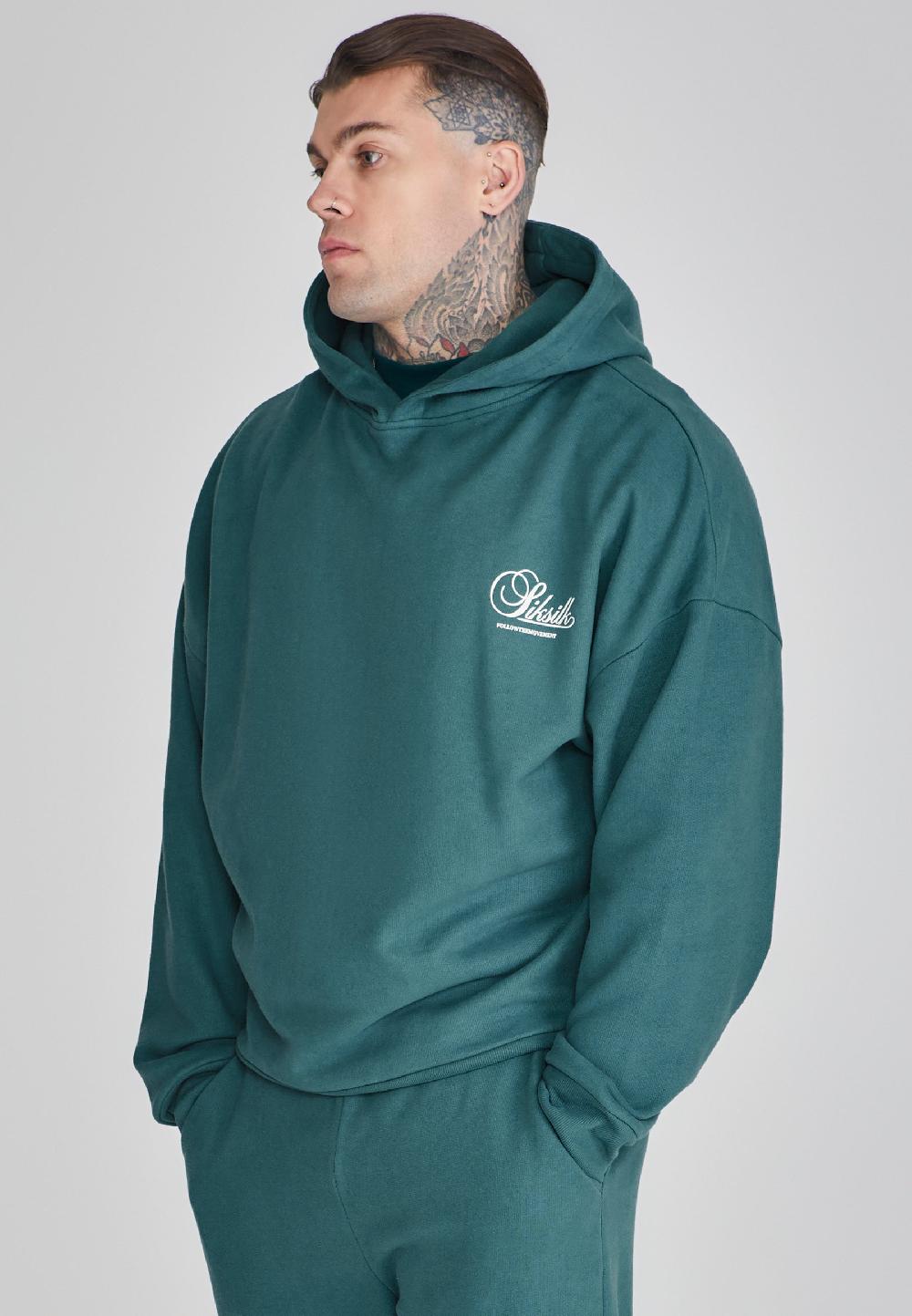 sik silk Green Graphic Hoodie