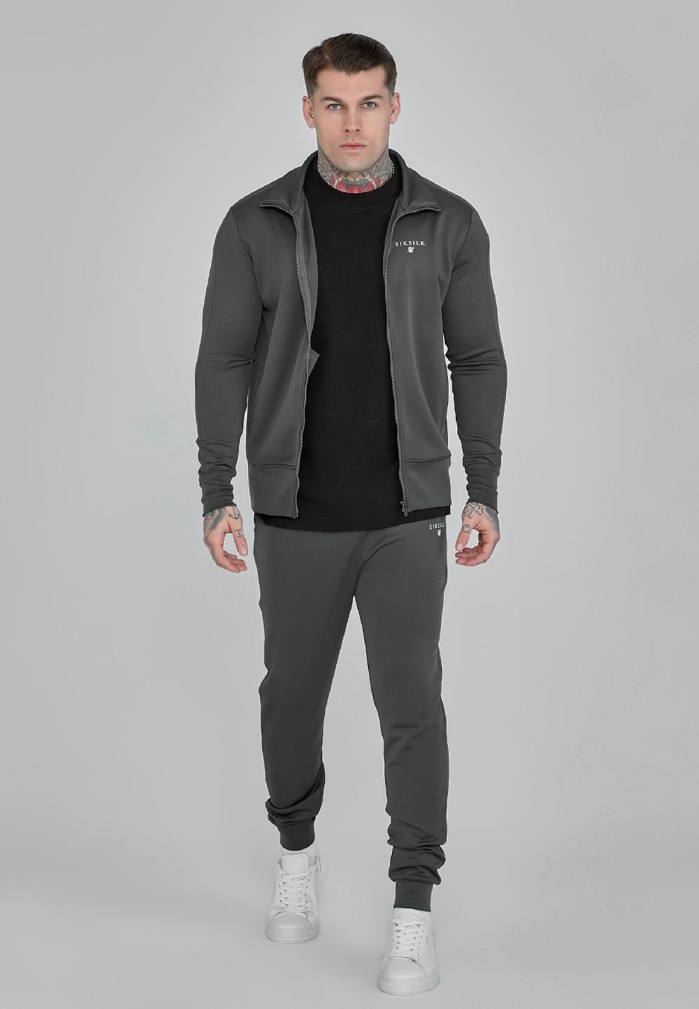 Sik Silk Grey Essentials Poly Track Top