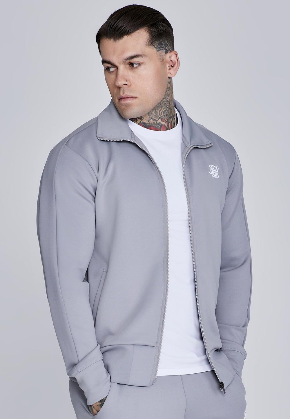 sik silk Grey Essentials Poly Track Top