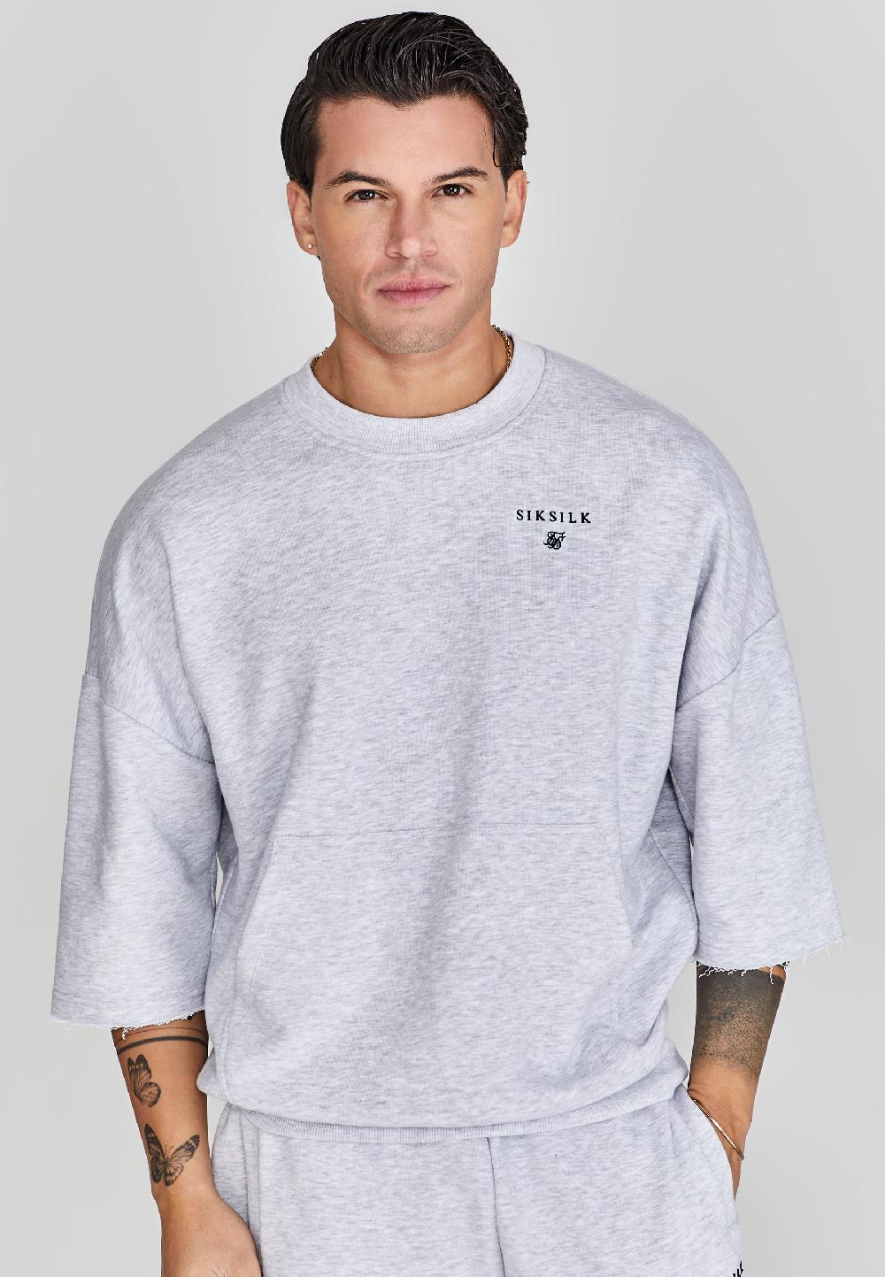 sik silk Grey Marl Cut Off Sweater