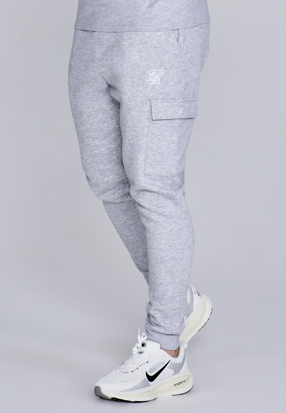 sik silk Grey Marl Essentials Cargo Joggers
