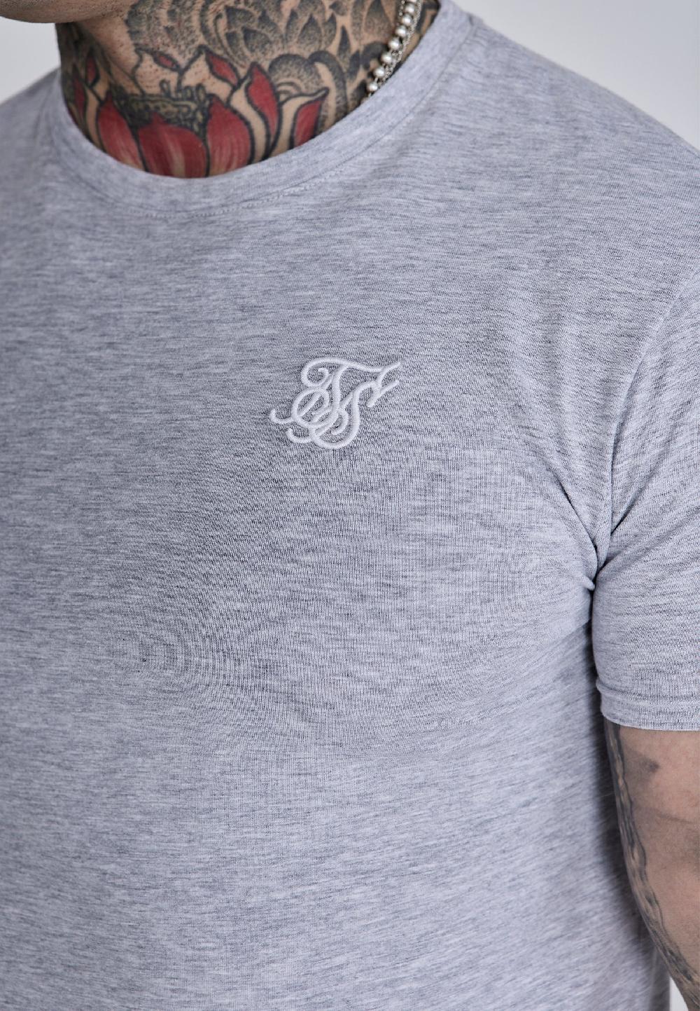 Sik Silk Grey Marl Essentials T-Shirt