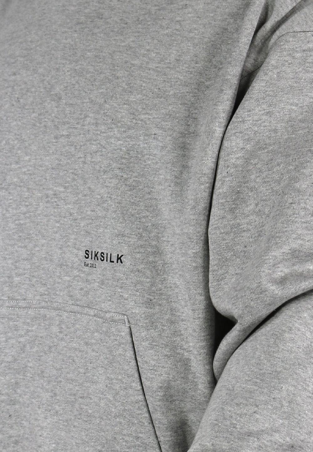Sik Silk Grey Marl Graphic Hoodie