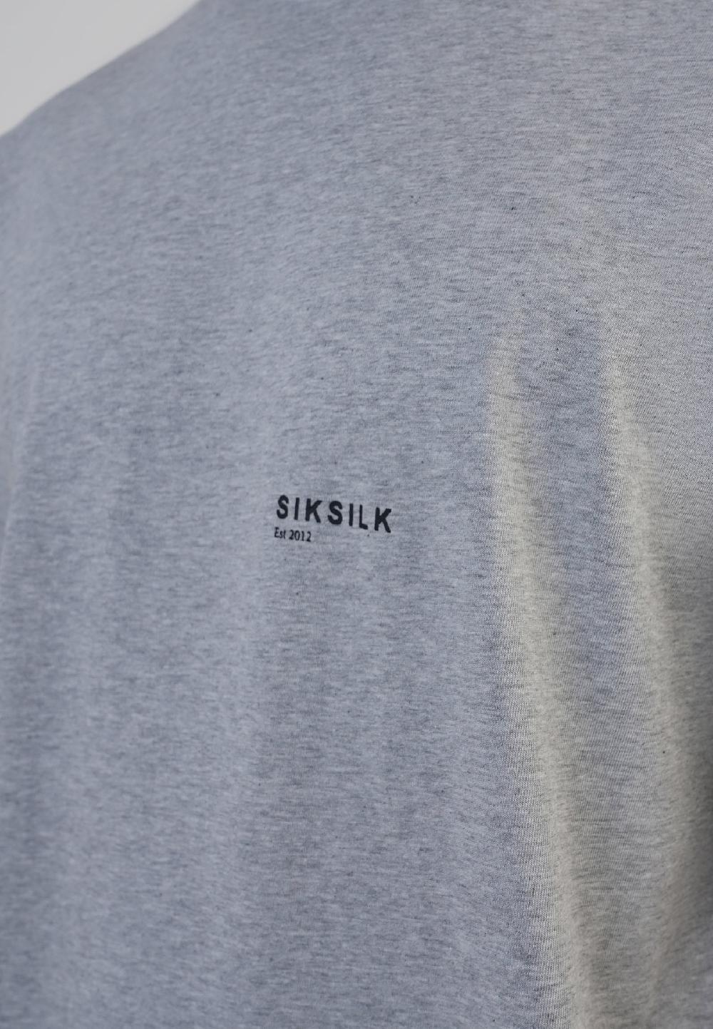 Sik Silk Grey Marl Graphic T-Shirt
