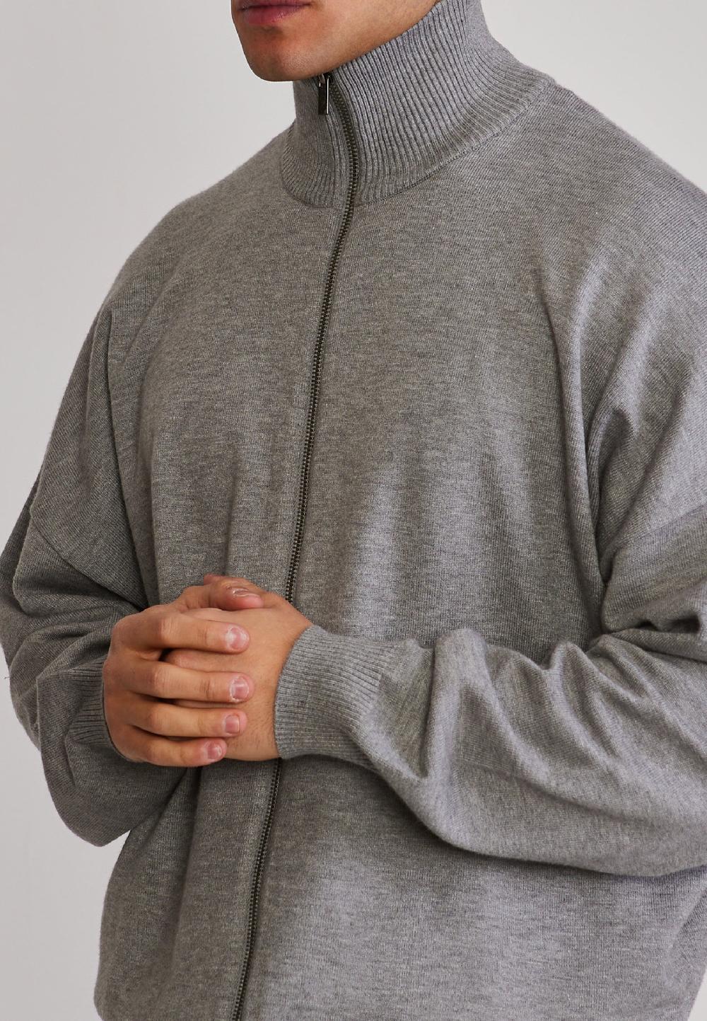 Sik Silk Grey Marl Knitted Cardigan