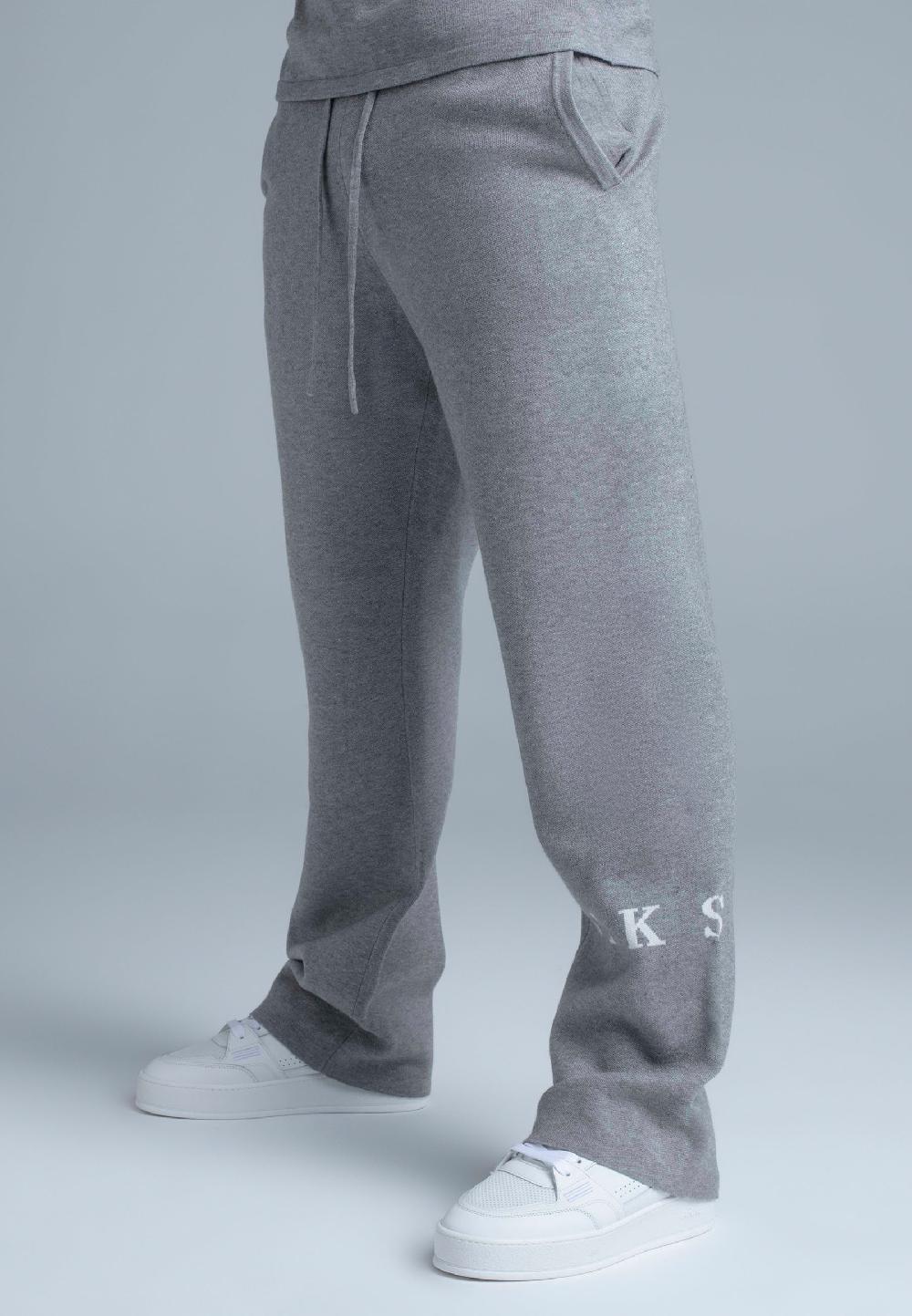 sik silk Grey Marl Knitted Track Pants