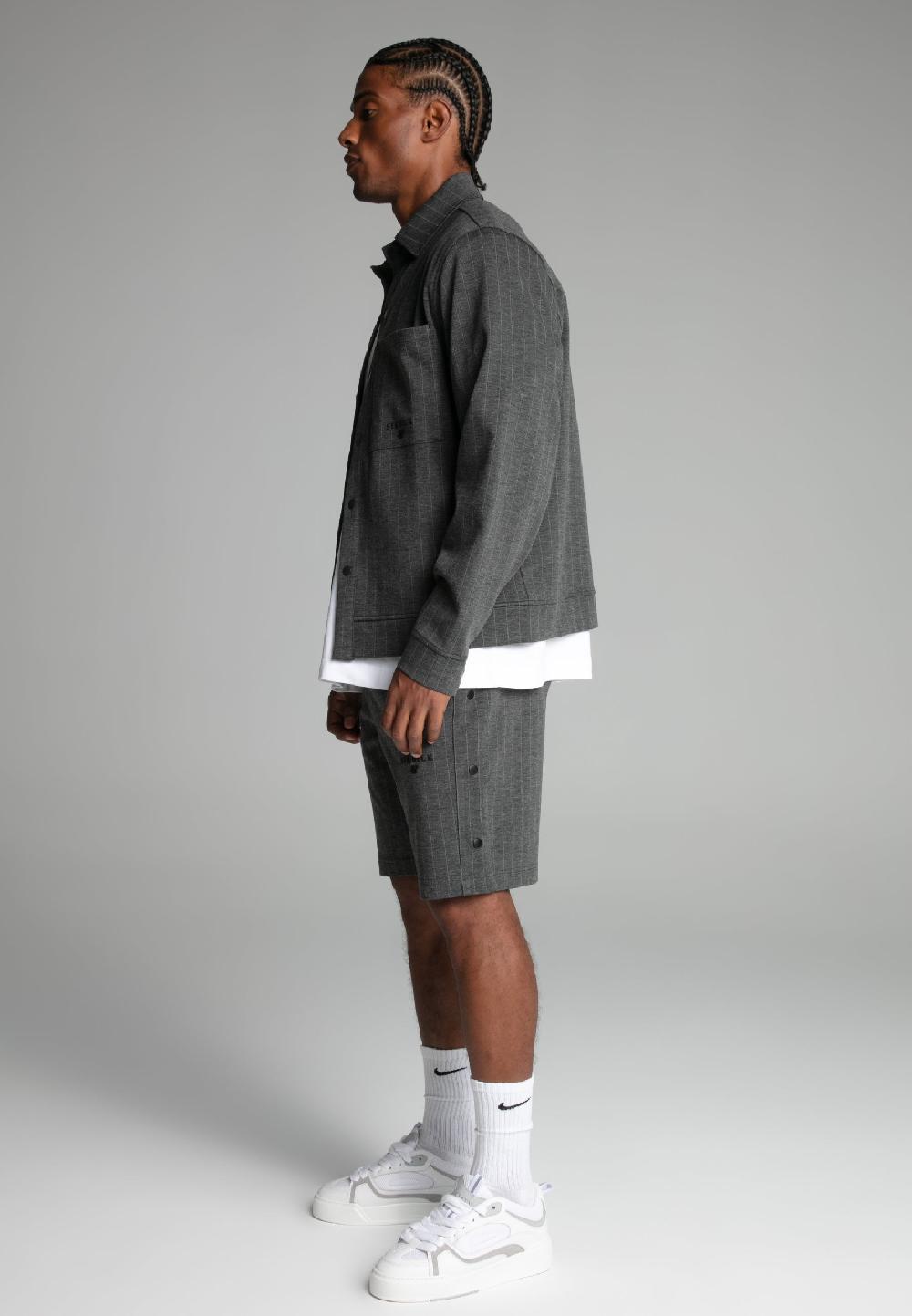 Sik Silk Grey Pinstripe Jacket