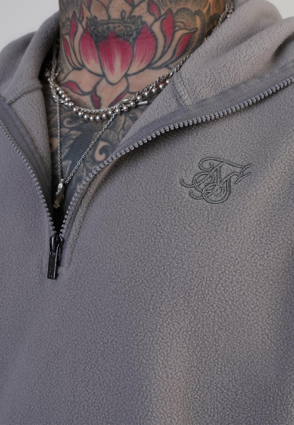 Sik Silk Grey Polar Fleece Hoodie