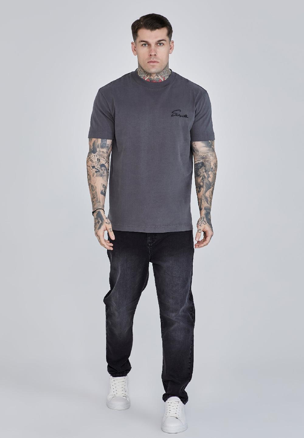 Sik Silk Grey Script T-Shirt