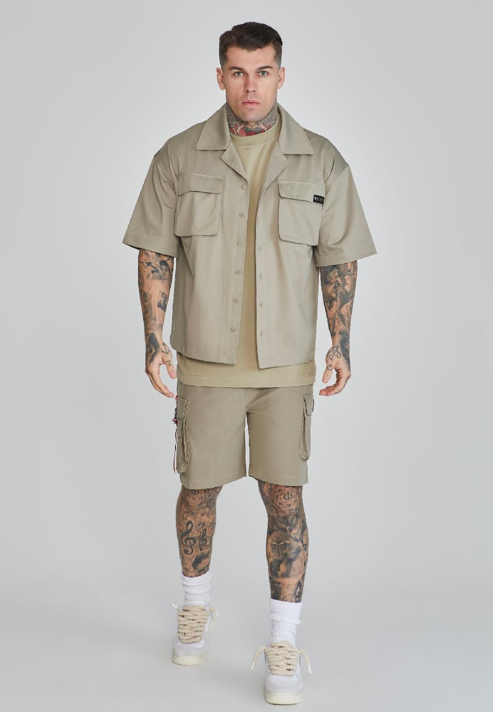 Sik Silk Khaki Flight Utility Shirt