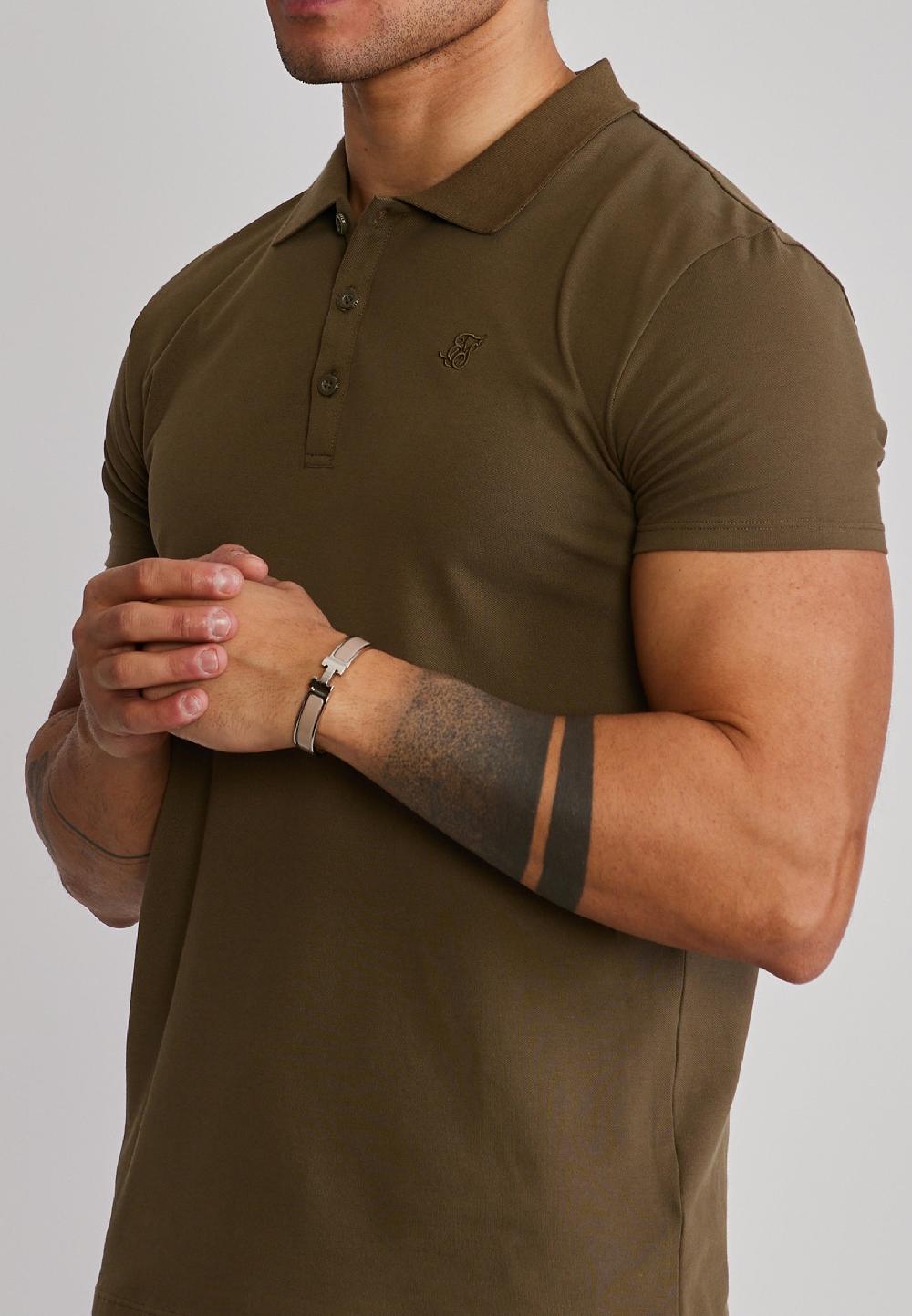 Sik Silk Khaki Green Polo T-Shirt