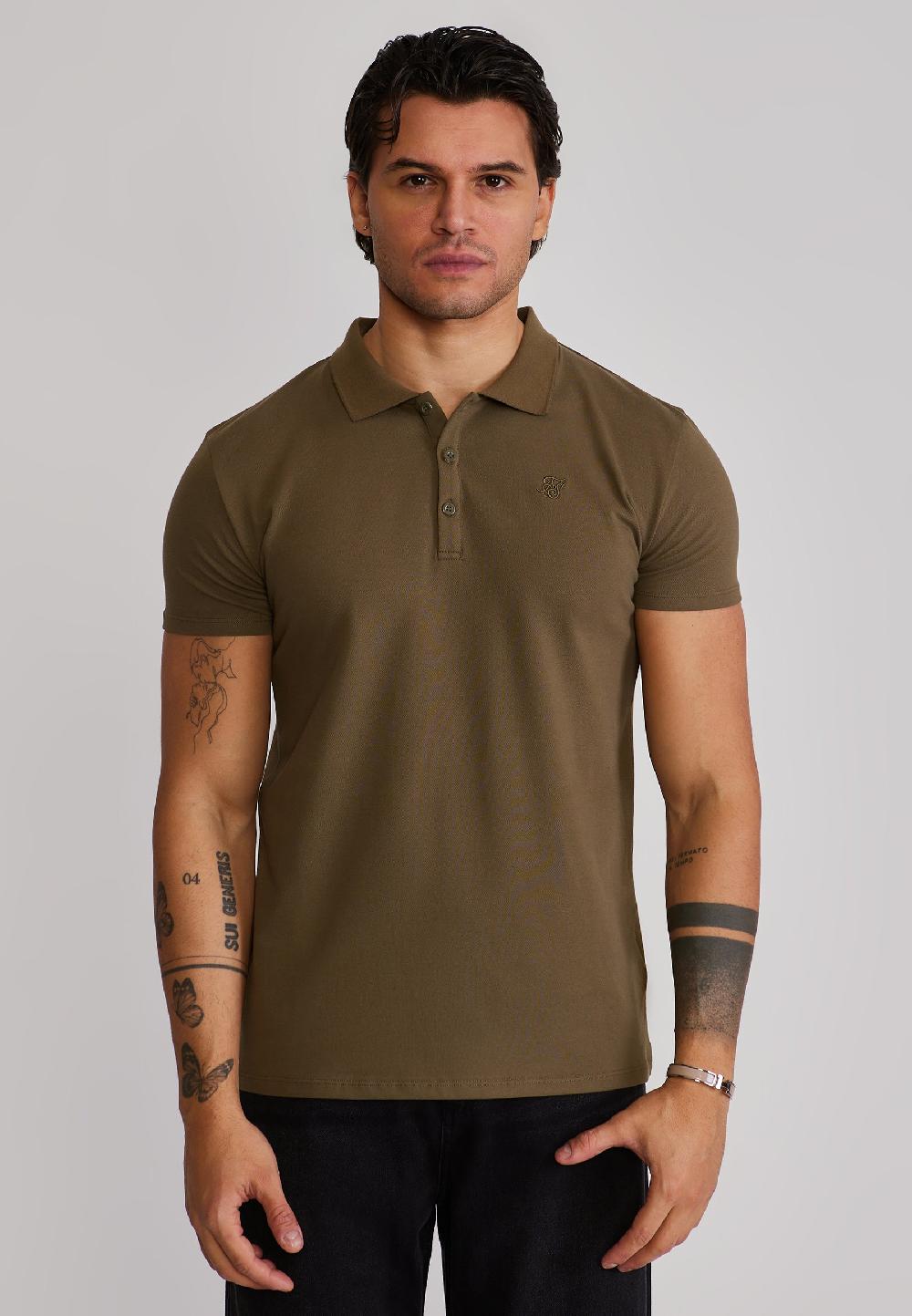 sik silk Khaki Green Polo T-Shirt