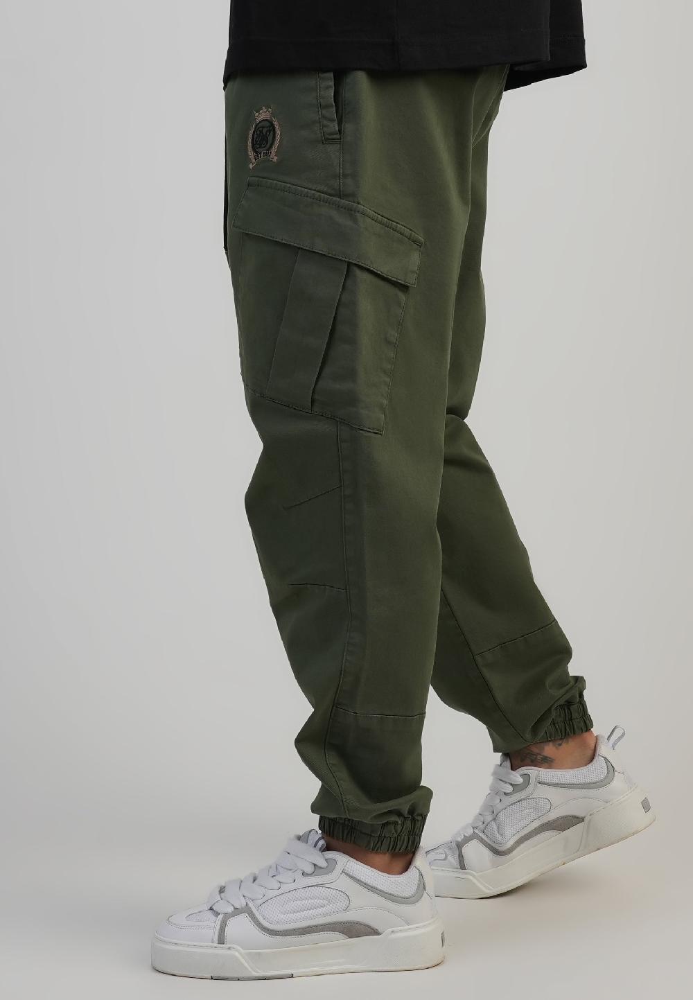 Sik Silk Khaki Green Regular Fit Cargos