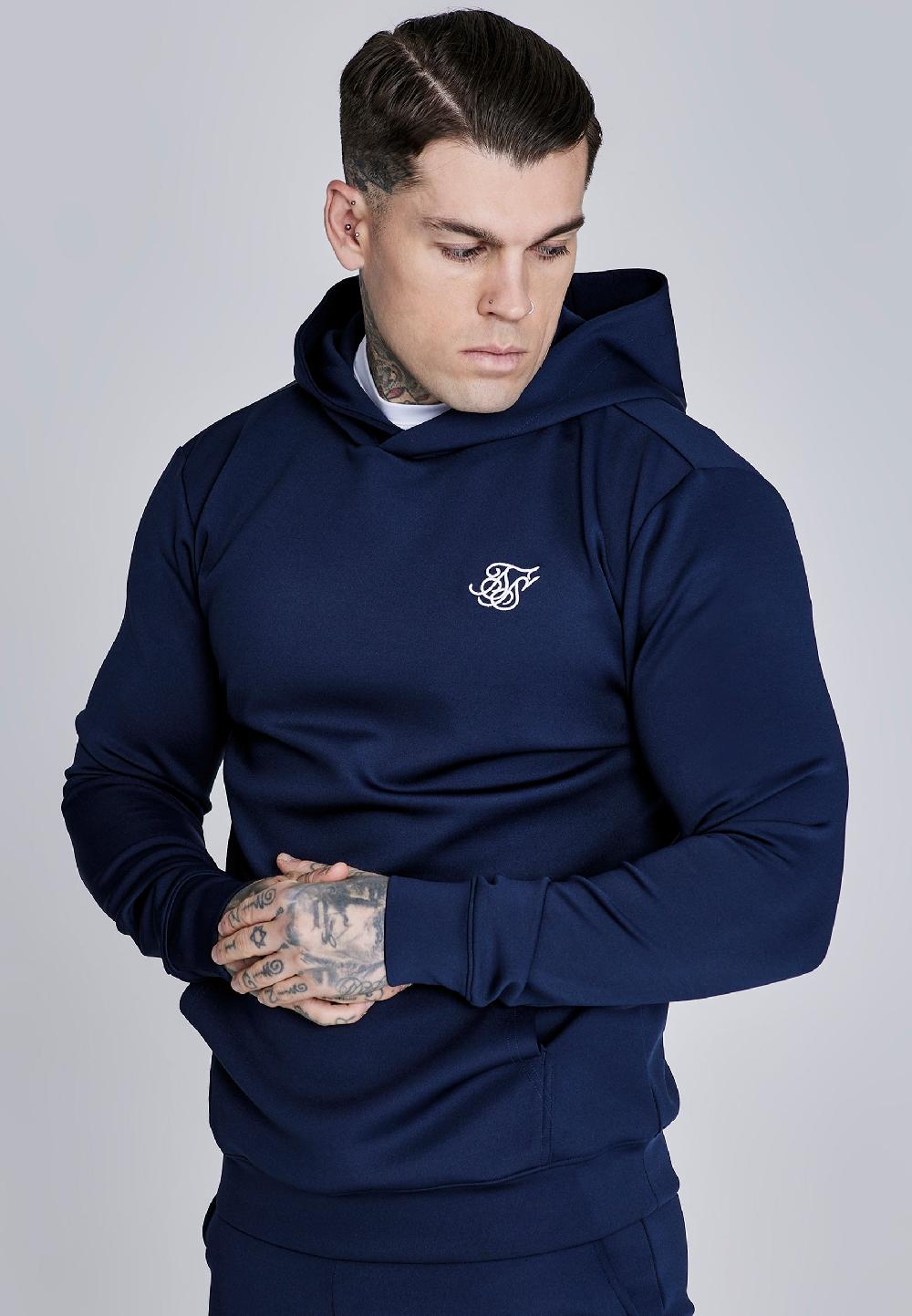 sik silk Navy Essentials Poly Hoodie