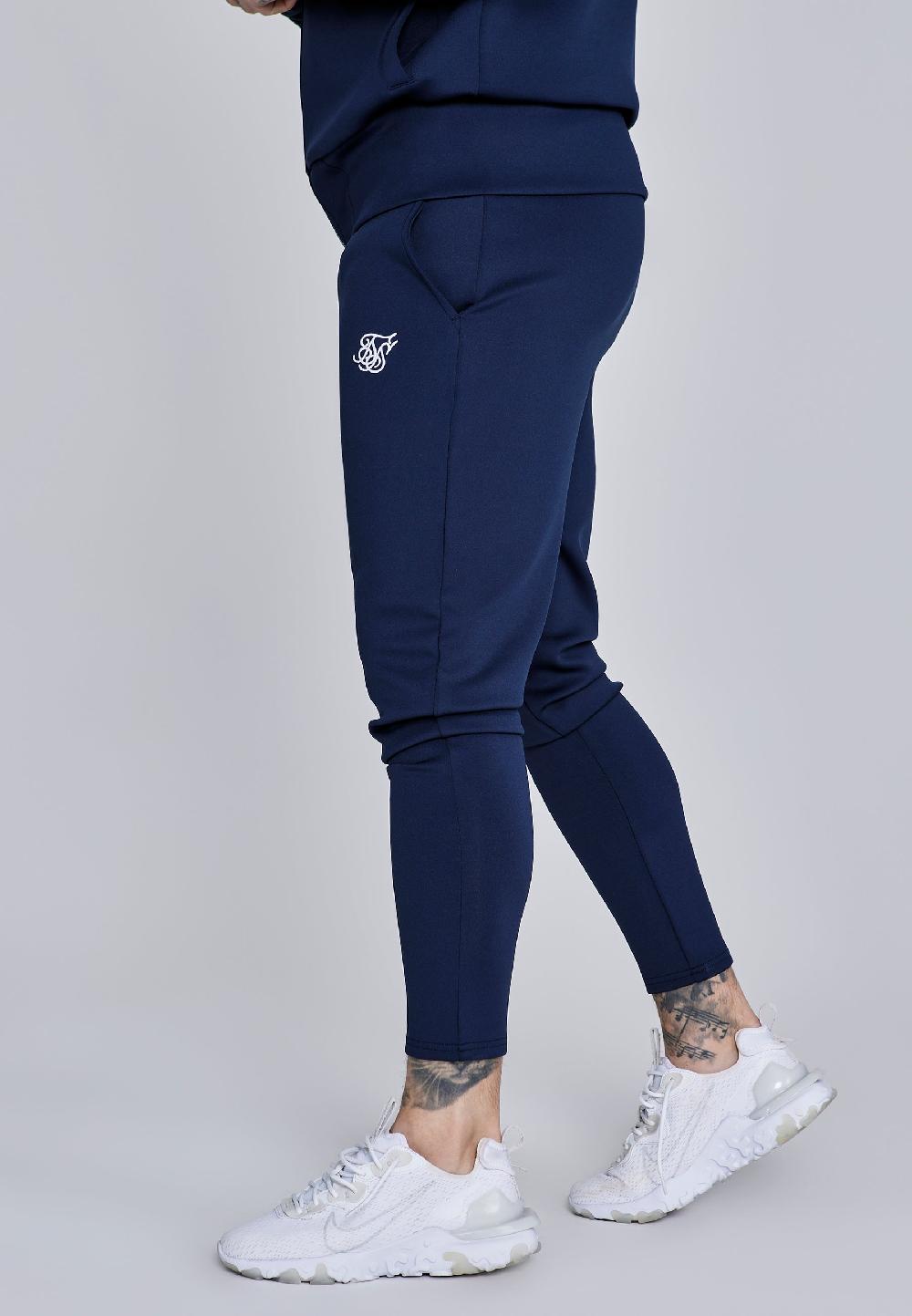 Sik Silk Navy Essentials Poly Joggers