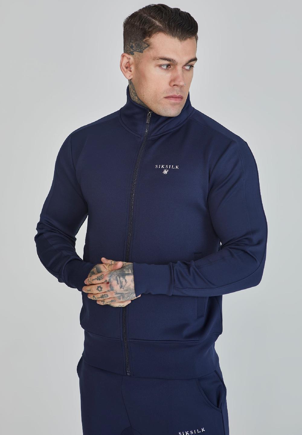 sik silk Navy Essentials Poly Track Top