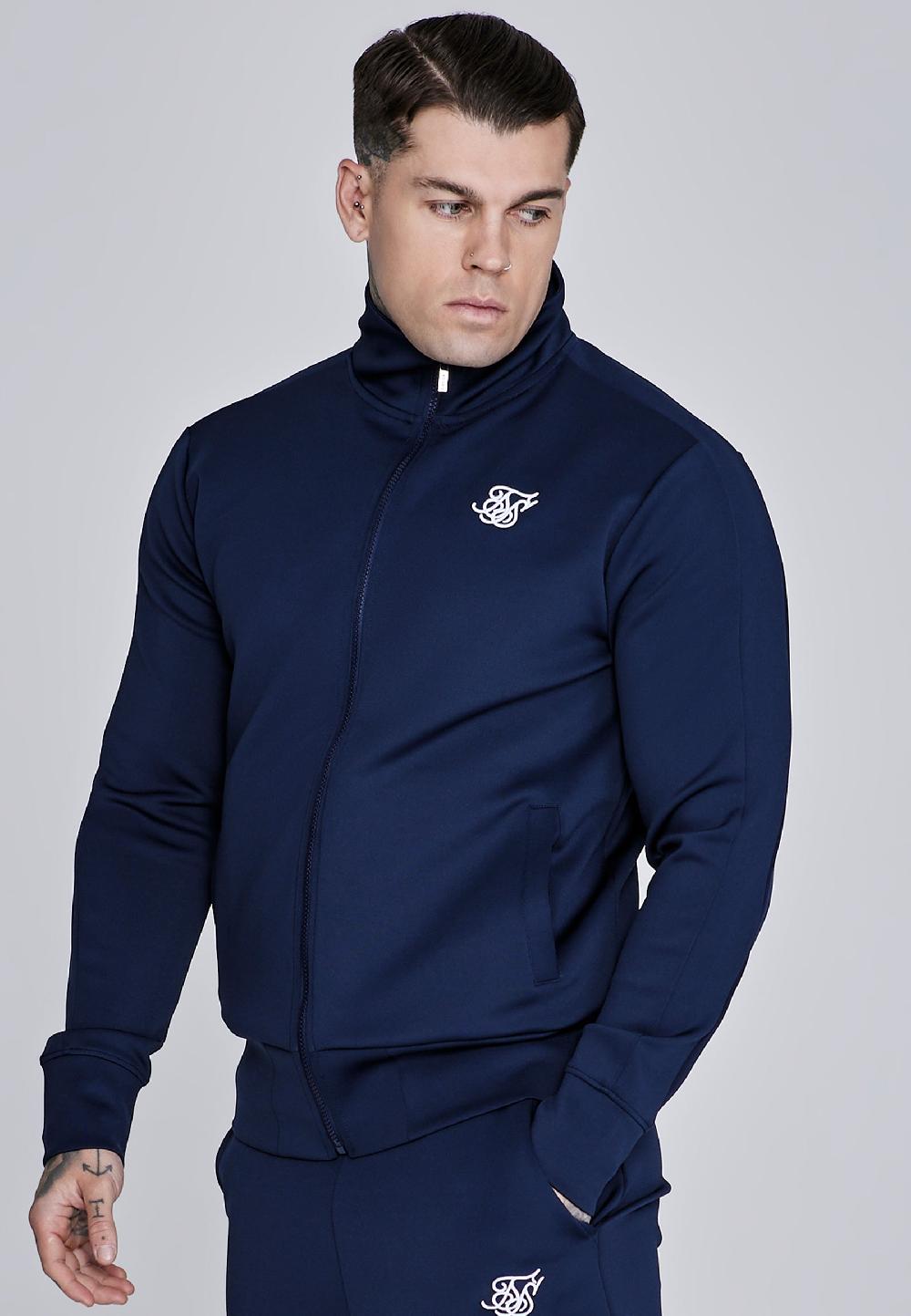 sik silk Navy Essentials Poly Track Top