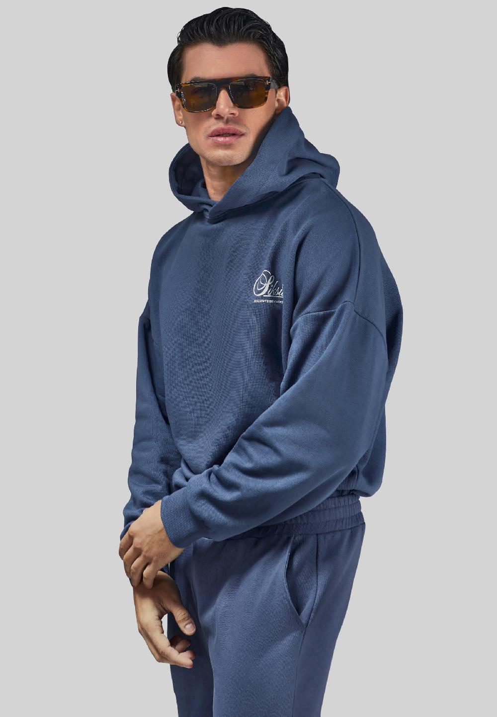 Sik Silk Navy Graphic Hoodie