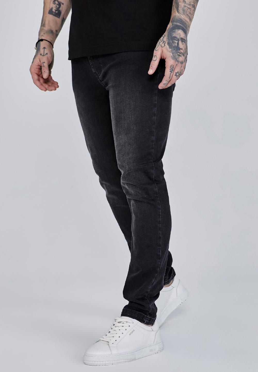 sik silk Slim Fit Jeans Washed Black