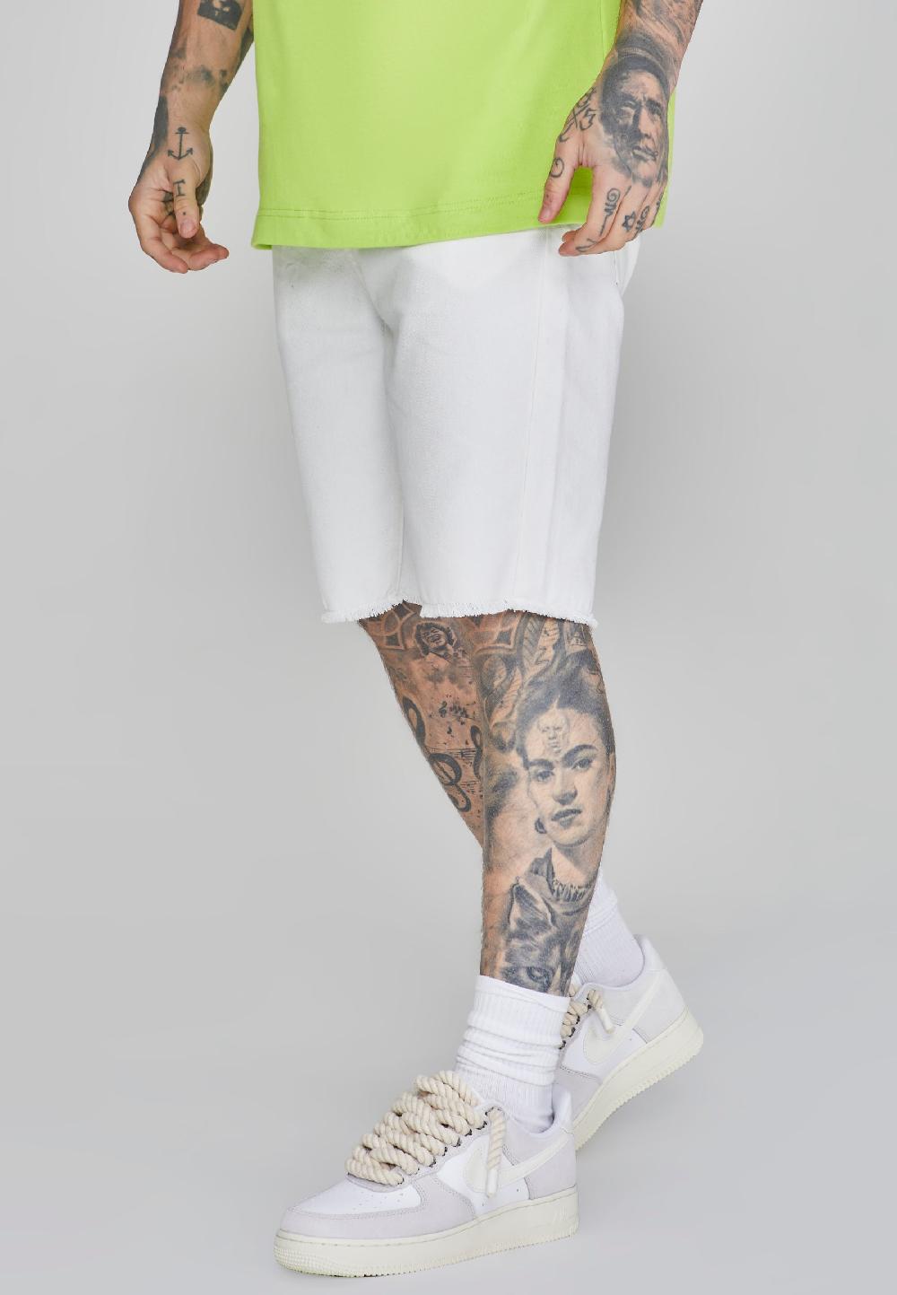 sik silk White Denim Shorts