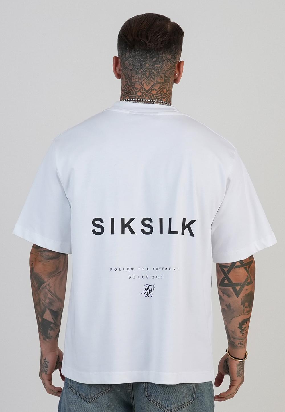 sik silk White Graphic T-Shirt