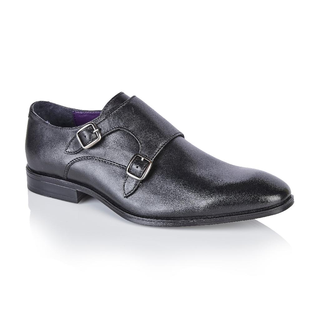 Silver Street London Leather Double Monk Strap Shoes