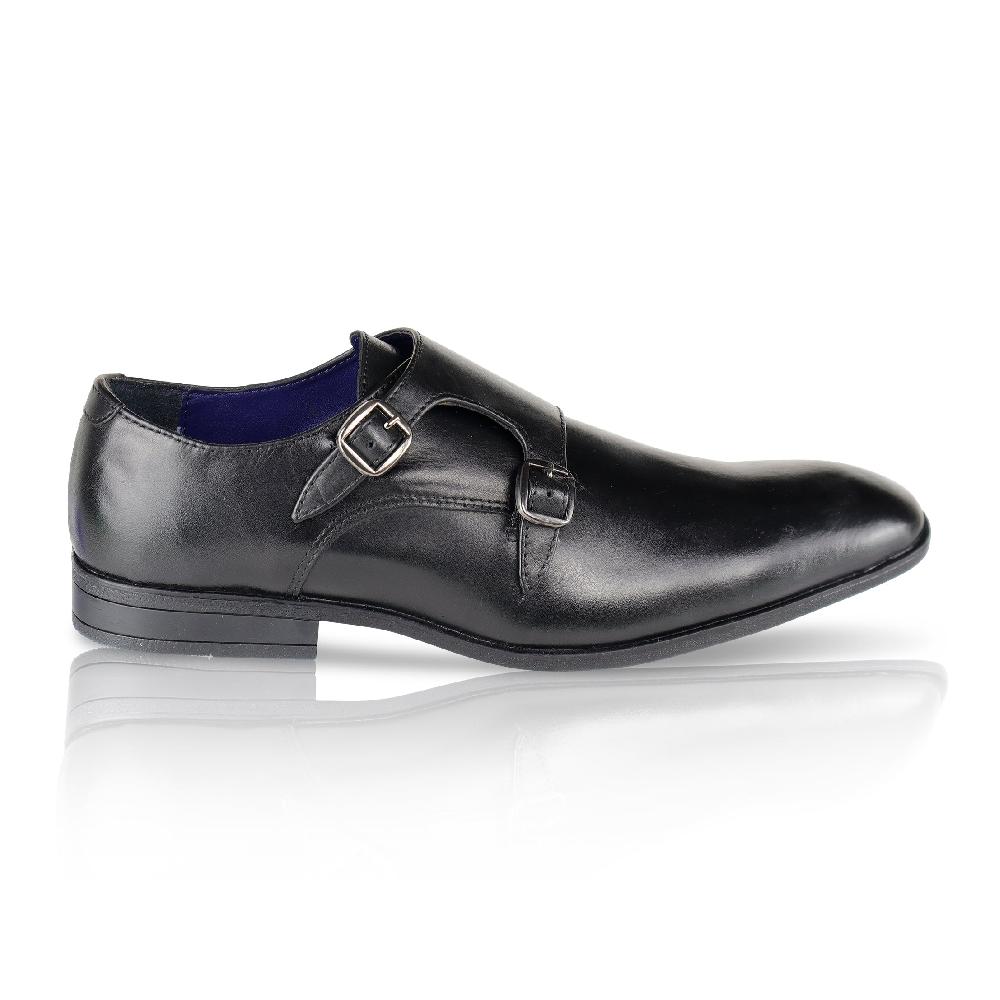 silver street london Leather Double Monk Strap Shoes