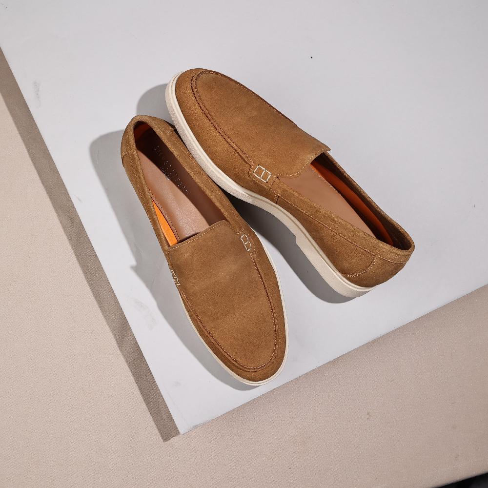 Silver Street London Mauro Suede Leather Apron Loafers