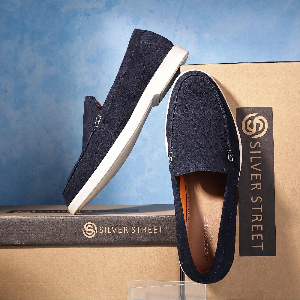 Silver Street London Mauro Suede Leather Apron Loafers