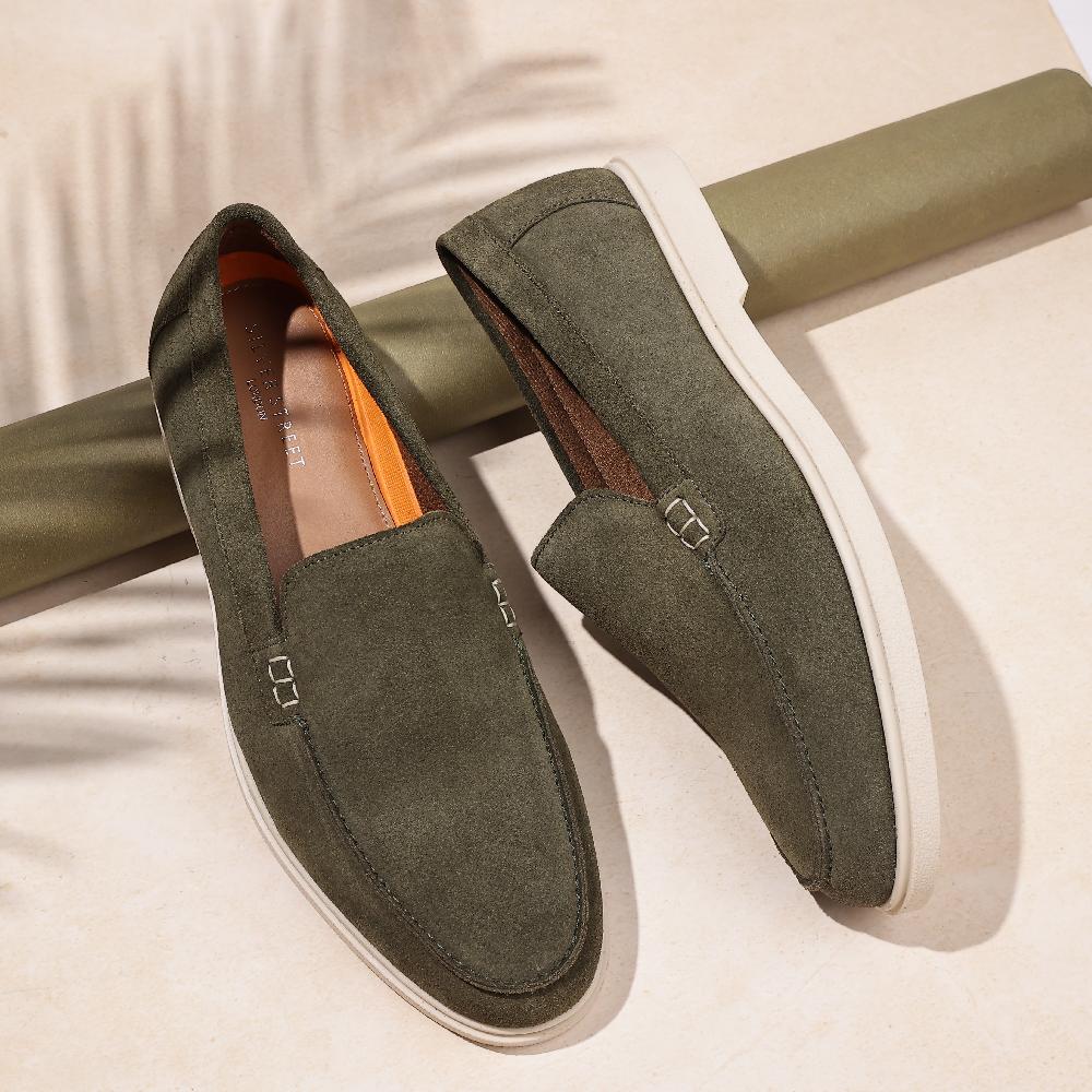 Silver Street London Mauro Suede Leather Apron Loafers