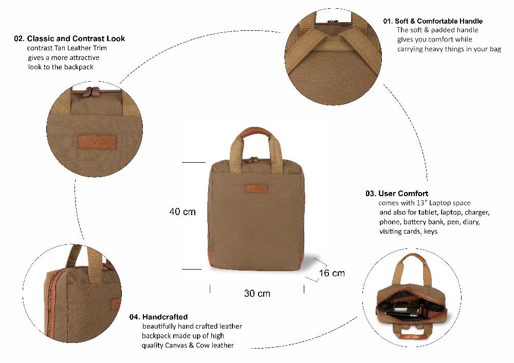 Silver Street London Canvas Leather Backpacks