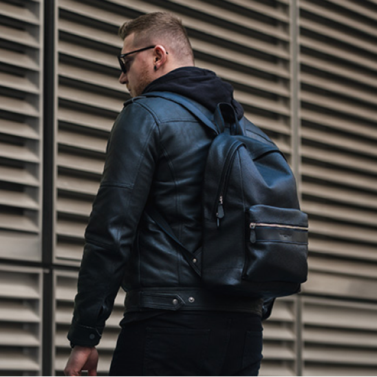 silver street london Leather Backpacks