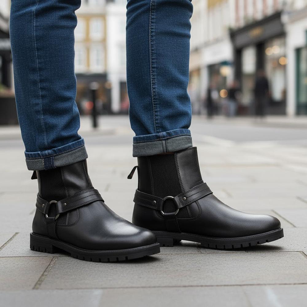 Silver Street London Leather Biker Boots