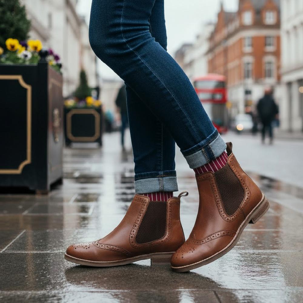 Silver Street London Leather Brogue Boots