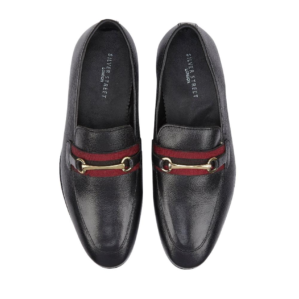 Silver Street London Leather Metal Trim Loafers