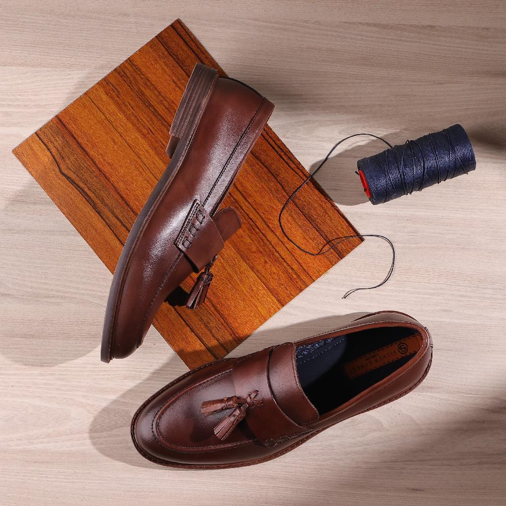 Silver Street London Leather Tassel Loafers