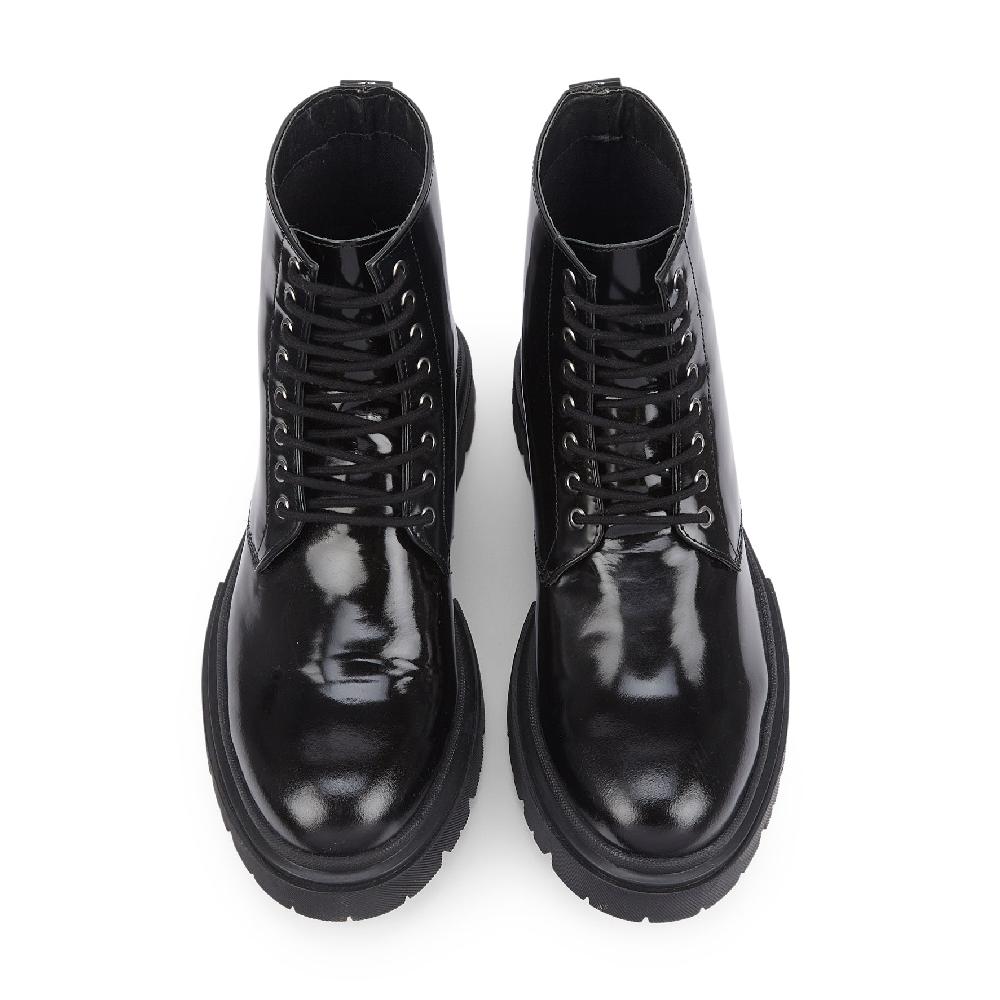 Silver Street London Patent Leather Lace Up Boots