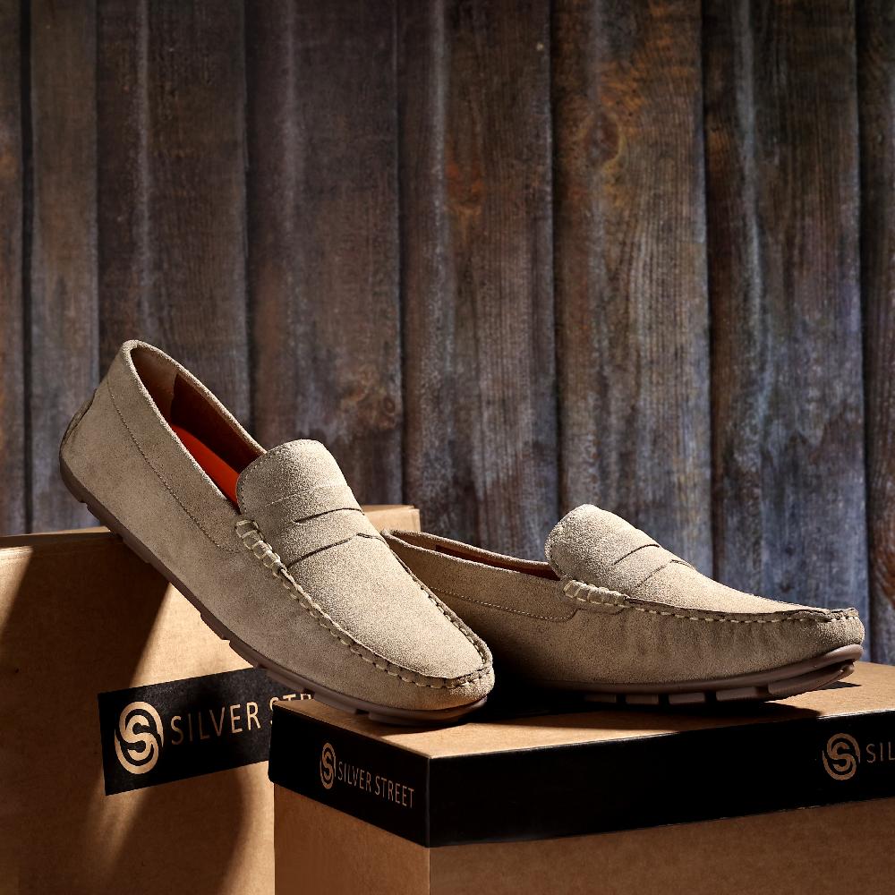 Silver Street London Suede Leather Driving Loafers