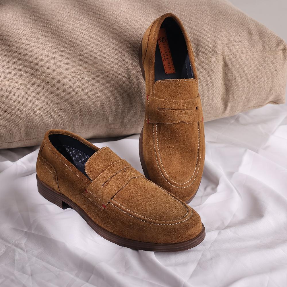 Silver Street London Suede Leather Penny Loafers