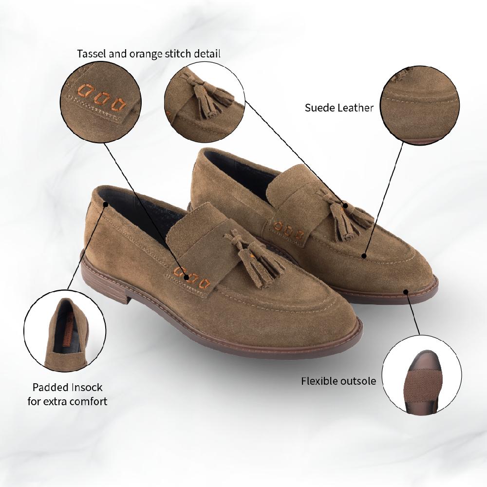 Silver Street London Suede Leather Tassel Loafers
