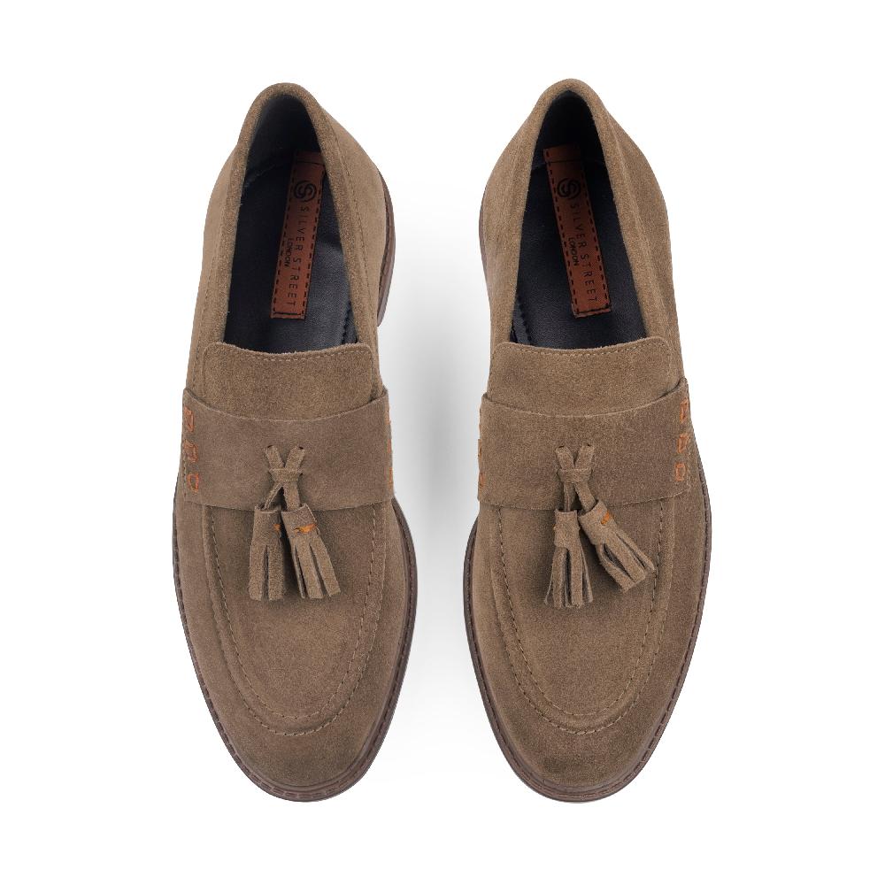 Silver Street London Suede Leather Tassel Loafers